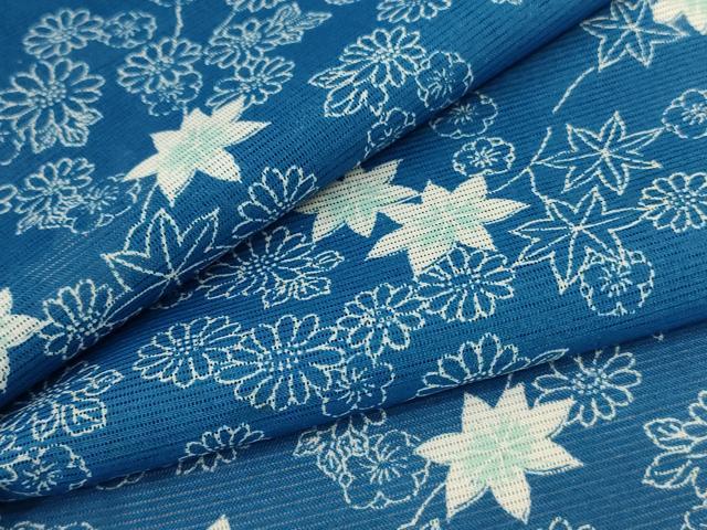 平和屋着物＊夏物　小紋　絽　草花文　洗える着物　AABD4488jd