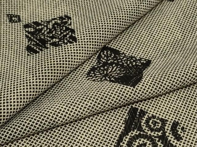 平和屋着物＊夏物　小紋　紗　花菱文　洗える着物　AABD4489jd