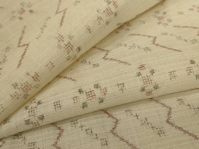 平和屋着物＊夏物　小紋　紗　幾何学文様　AABD4491jd