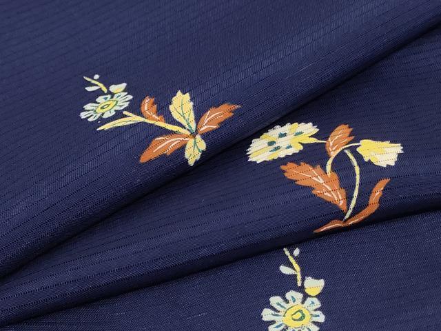 平和屋着物＊夏物　小紋　絽　草花文　正絹　逸品　AABD4506jd