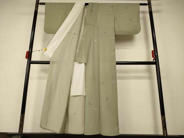 平和屋着物＊夏物 小紋 紗 花丸文 洗える着物 AABD4511jd