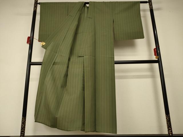 平和屋着物＊夏物　小紋　紗　縞　正絹　逸品　AABD4512jd_2