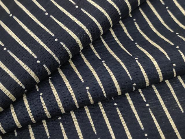 平和屋着物＊夏物　小紋　絽　変わり縞　正絹　逸品　AABD4522jd