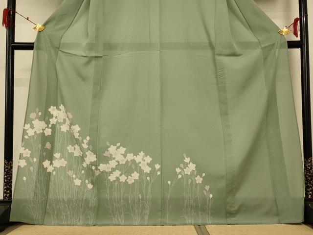 平和屋着物＊夏物　訪問着　絽　草花文　金彩　ロング丈　正絹　逸品　AABD4545jd_2