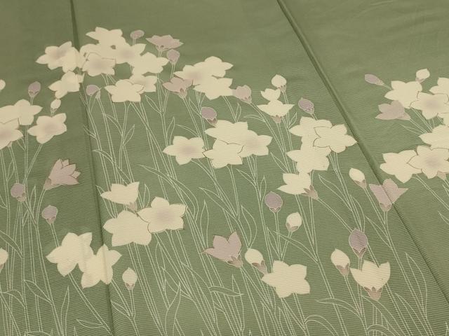 平和屋着物＊夏物　訪問着　絽　草花文　金彩　ロング丈　正絹　逸品　AABD4545jd_3