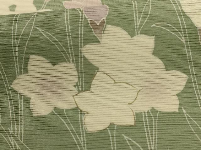 平和屋着物＊夏物　訪問着　絽　草花文　金彩　ロング丈　正絹　逸品　AABD4545jd_5