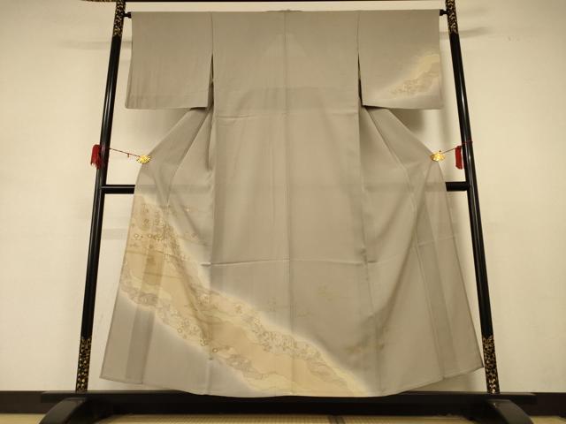 平和屋着物＊夏物　訪問着　絽　刺繍　道長花文　暈し染め　金彩　正絹　逸品　AABD4549jd