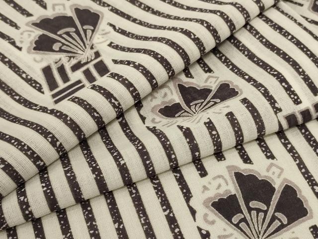 平和屋着物＊夏物　小紋　紗　舞蝶文　洗える着物　AABD4569jd