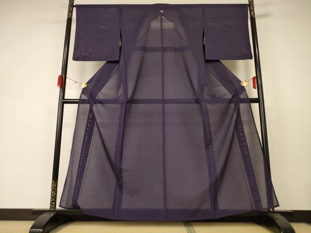 平和屋着物＊夏物　色無地　絽　濃鼠色　正絹　逸品　AABD4595jd