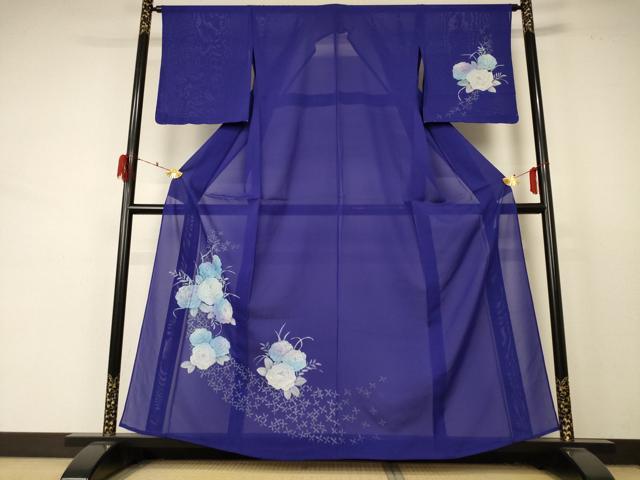 平和屋着物＊夏物　訪問着　絽　草花文　金銀彩　正絹　逸品　未使用　AABD4620jd