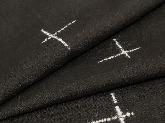 平和屋着物＊夏物　赤城紬　絞り　十字絣文様　正絹　逸品　AABD4626jd