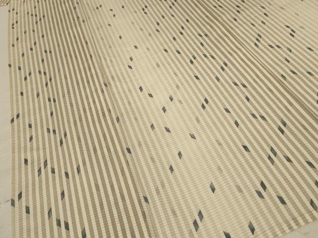 平和屋着物＊夏物 小紋 絽 変わり縞 洗える着物 AABD4628jd