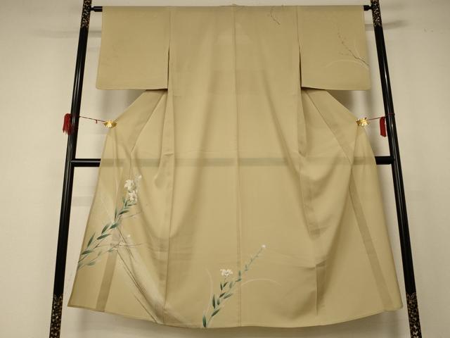 平和屋着物＊夏物　訪問着　絽　草花文　金銀彩　正絹　逸品　AABD4636jd