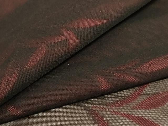 平和屋着物＊夏物　小紋　紗　枝葉文　正絹　逸品　AABD4668jd