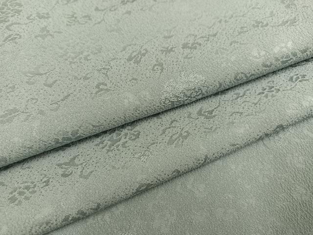 平和屋着物●上質な色無地　花唐草地紋　湊鼠色　正絹　逸品　AABD4786ph
