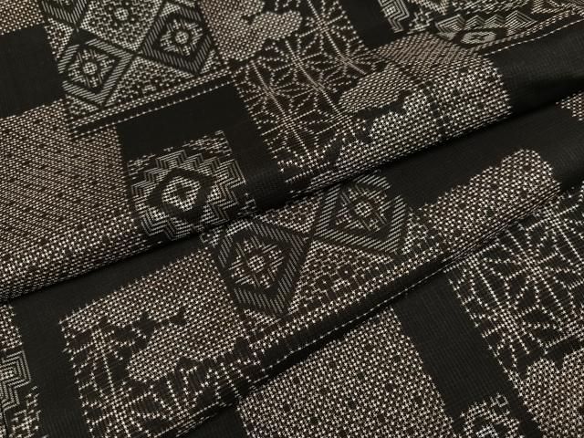 平和屋着物●本場大島紬　龍郷絣　吉祥文　正絹　逸品　AABD4788ph