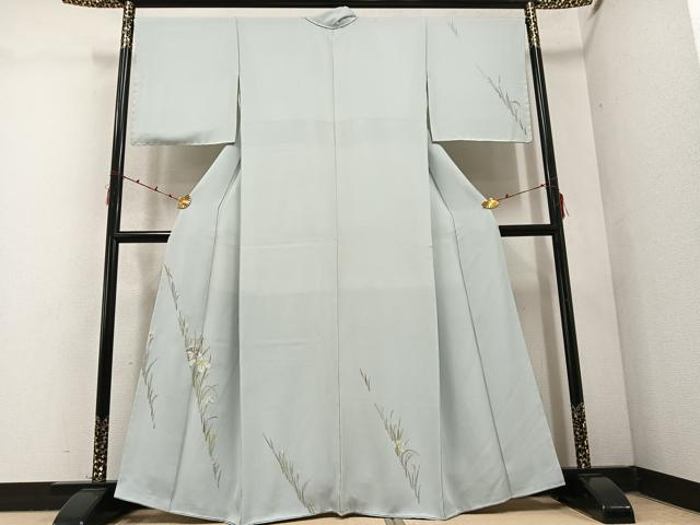 平和屋着物●訪問着　刺繍　草花文　金銀糸　正絹　逸品　未使用　AABD4797ph