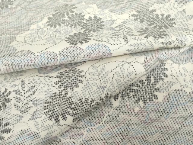 平和屋着物●本場大島紬　城大島カタス7マルキ　雲重ね花文　正絹　逸品　AABD4950cs