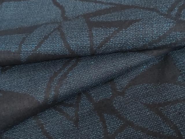 平和屋着物●本場結城紬　重要無形文化財　100亀甲　笹竹文　正絹　逸品　AABD4956cs