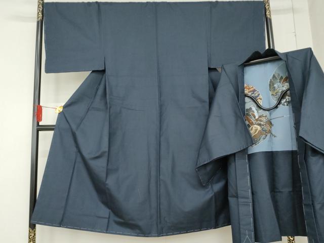 平和屋着物●男性　紬　アンサンブル　亀甲絣　正絹　逸品　未使用　AABD4981cs