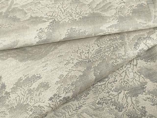 平和屋着物●本場大島紬　白大島　カタス7マルキ　樹林風景文　正絹　逸品　AABD4984cs