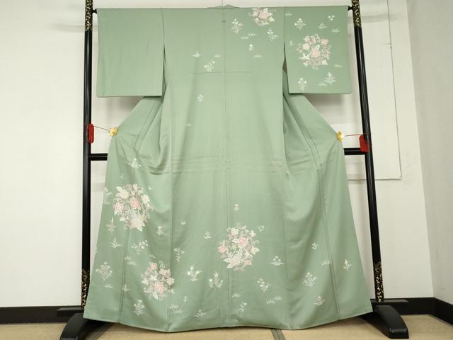 平和屋着物●訪問着　鳳凰更紗丸文　正絹　逸品　AABD4993cs