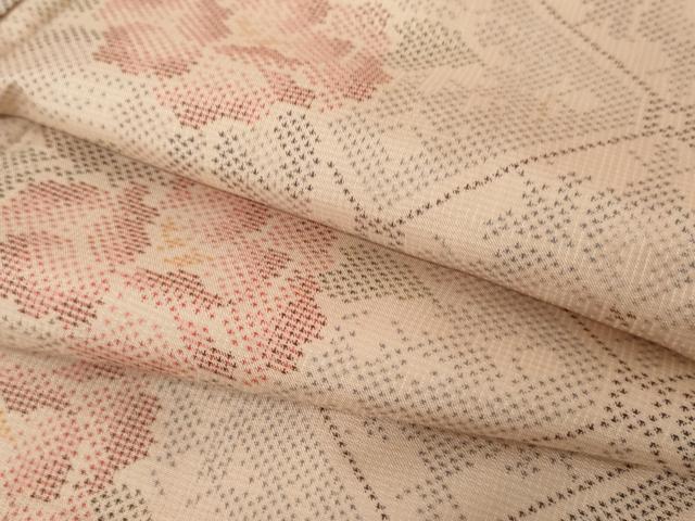 平和屋着物●本場大島紬　カタス7マルキ　草花間道　鈴乃屋扱い　正絹　逸品　AABD4997cs