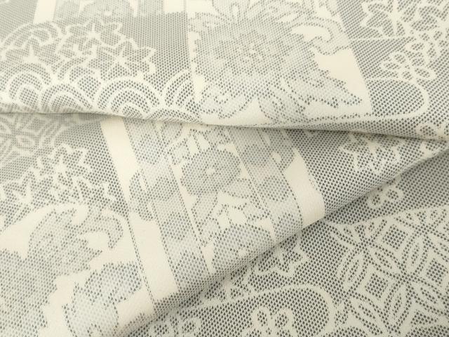 平和屋着物●上質な紬　吉祥色紙花唐草文　正絹　逸品　AABD5000cs