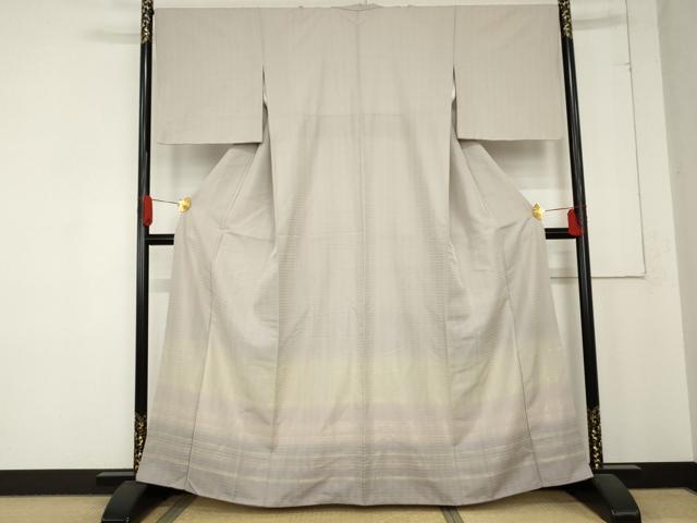 平和屋着物●ひなや工房　くむ・あむ・おる　伊豆蔵明彦　色留訪問着　寿光織　霞横段文　金糸　正絹　逸品　AABD5016cs