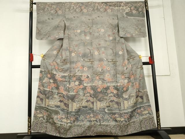 平和屋着物●訪問着　吉祥草花文　正絹　逸品　未使用　AABD5045cs