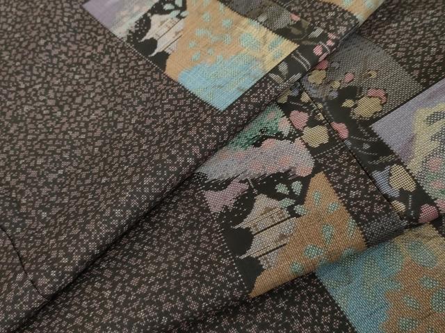 平和屋着物●本場大島紬　カタス9マルキ　京風景文　正絹　逸品　AABD5054cs