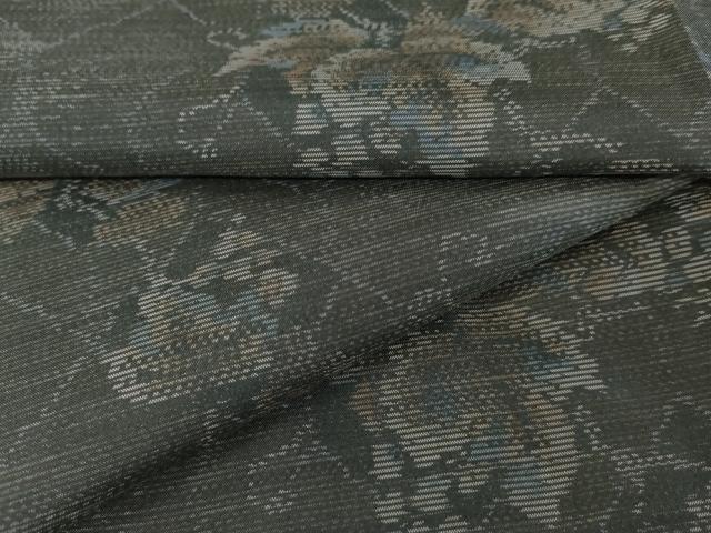 平和屋着物●本場大島紬　葡萄蔦の葉文　正絹　逸品　AABD5061cs