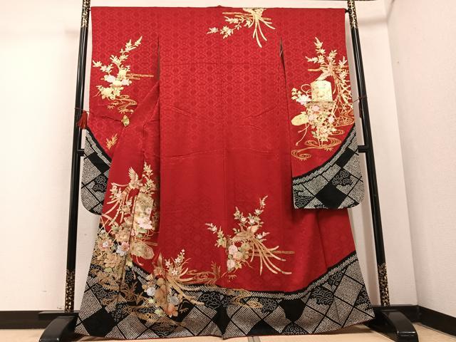 平和屋着物●豪華振袖　絞り　鳳凰貝桶文　金彩　正絹　逸品　AABD5964ph