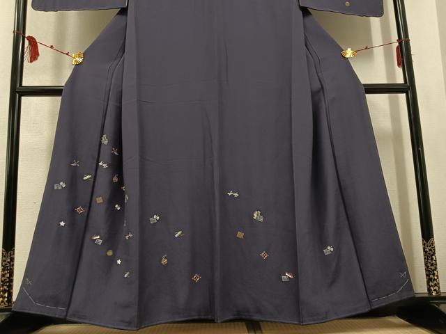 平和屋着物●訪問着　刺繍　器物文　正絹　逸品　AABD5968ph