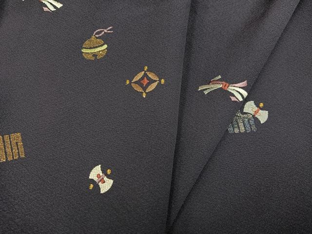 平和屋着物●訪問着　刺繍　器物文　正絹　逸品　AABD5968ph