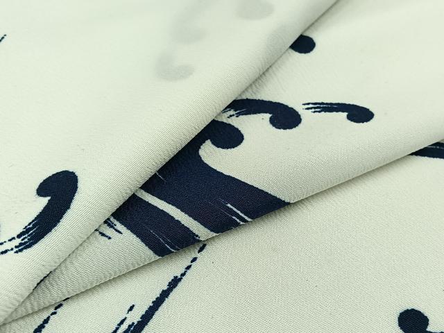 平和屋着物▽小紋　単衣　立波文　洗える着物　AABD6050jh