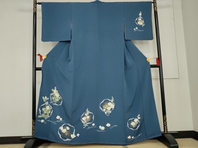 平和屋着物●訪問着　駒刺繍　枝花文　金彩　正絹　逸品　未使用　AABD6204cs