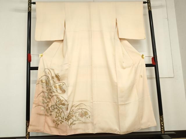 平和屋着物●金彩友禅　卓越技能者・名工・和田光正　訪問着　枝花文　暈し染め　金銀彩　正絹　逸品　AABD6227cs