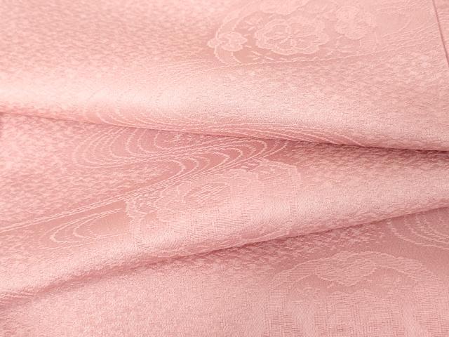 平和屋着物●上質な色無地　流水花地紋　桃花色　正絹　逸品　AABD6248cs