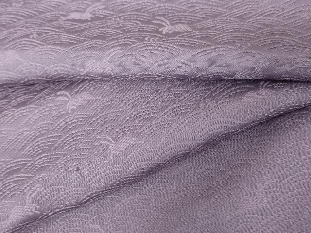 平和屋着物●上質な色無地　跳び兎地紋　紫苑色　正絹　逸品　AABD6262cs