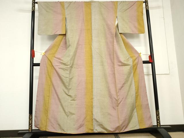 平和屋着物●上質な紬　間道　正絹　逸品　AABD6273cs