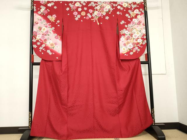 平和屋着物●小振袖　二尺袖　花毬文　暈し染め　金彩　洗える着物　AABD6327cs