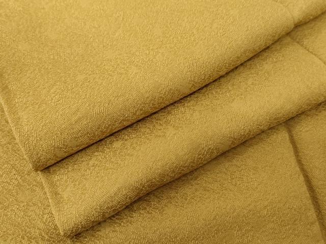 平和屋着物●上質な色無地　草花地紋　芥子色　正絹　逸品　AABD6341cs