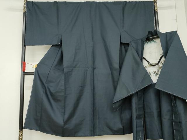 平和屋着物●男性　紬　アンサンブル　亀甲柄　キングサイズ　正絹　逸品　AABD6369cs