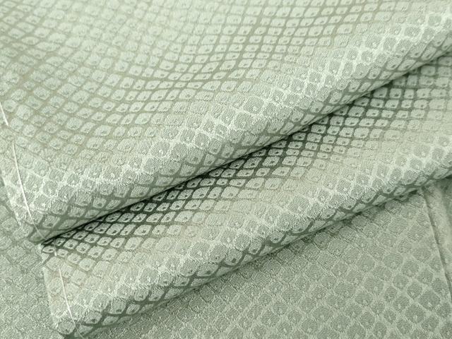 平和屋着物●上質な色無地　鹿の子地紋　山葵色　正絹　逸品　未使用　AABD6428cs