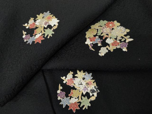 平和屋着物●上質な小紋　花丸文　金銀彩　正絹　逸品　AABD6437cs