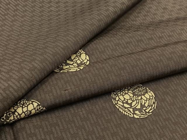 平和屋着物▽雅染匠　中西雅明　京友禅　小紋　単衣　紬地　花丸文　正絹　逸品　AABD6467jh