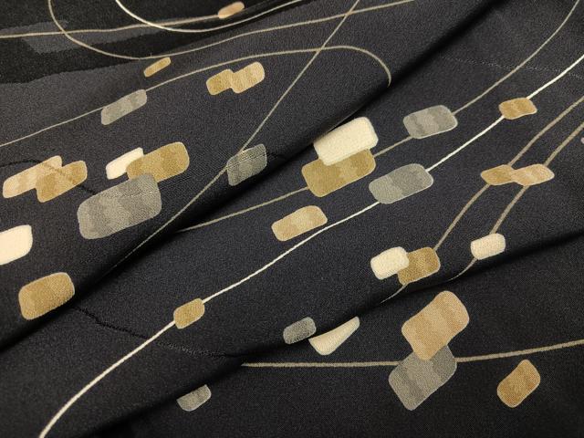 平和屋着物●上質な小紋　流水文　正絹　逸品　AABD6534ph