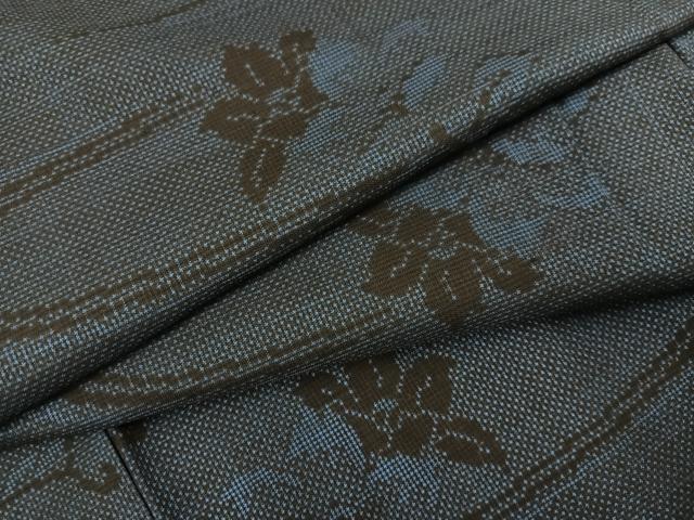 平和屋着物●本場大島紬　一元7マルキ　流水花文　正絹　逸品　未使用　AABD6542ph