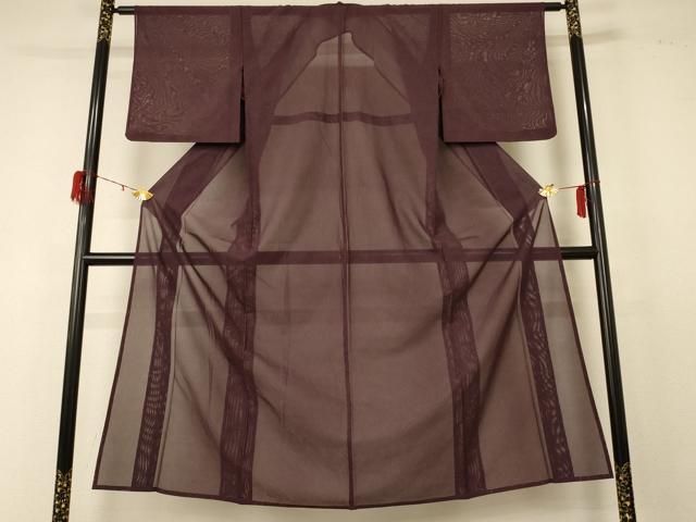 平和屋着物＊夏物　小紋　紗　杢目文　正絹　逸品　AABD6634jd_1